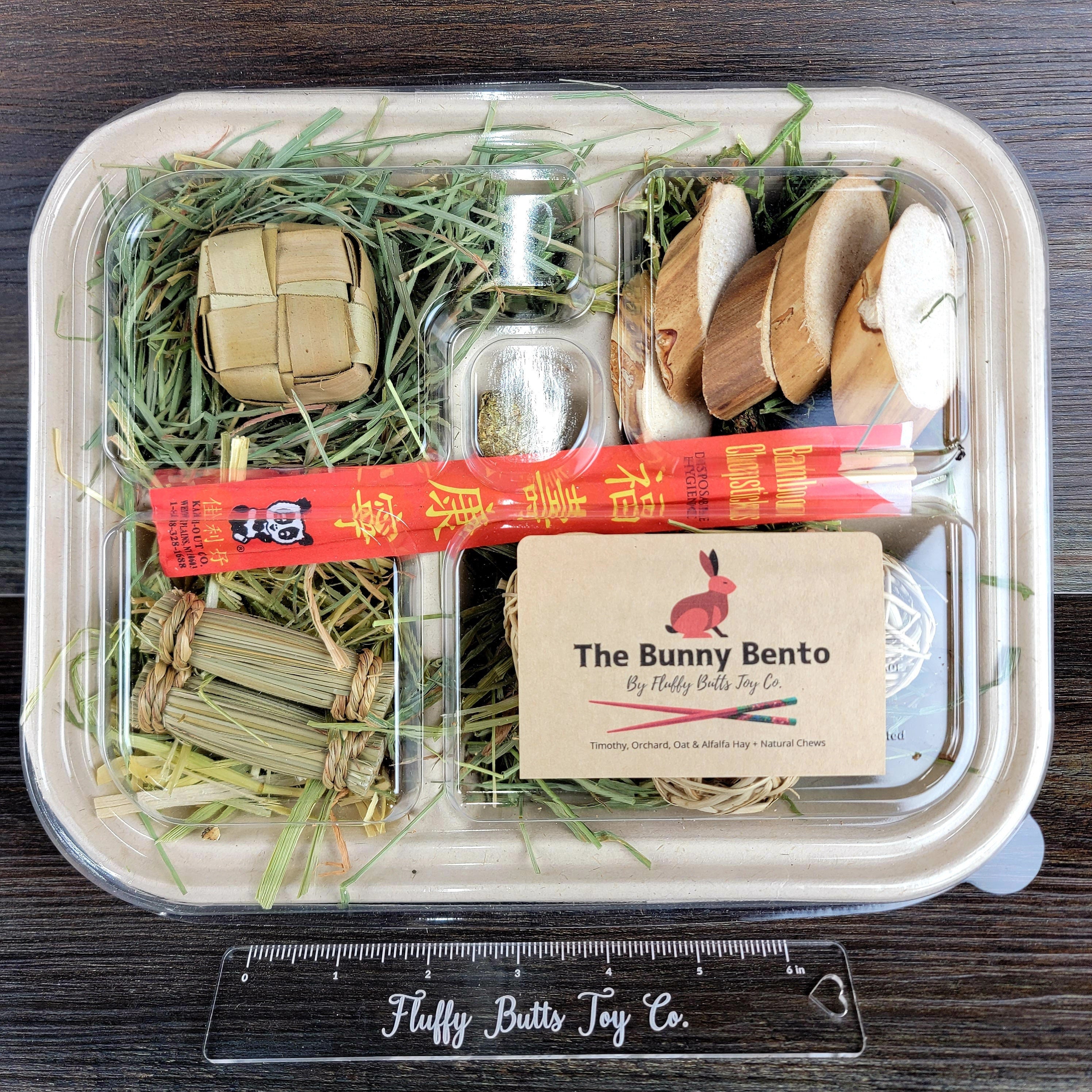 The Bunny Bento - Little Bunny Foo Food Collection - Orchard, Timothy, Oat & Alfalfa Hay Variety w/Natural Chews for Rabbits, Chinchillas