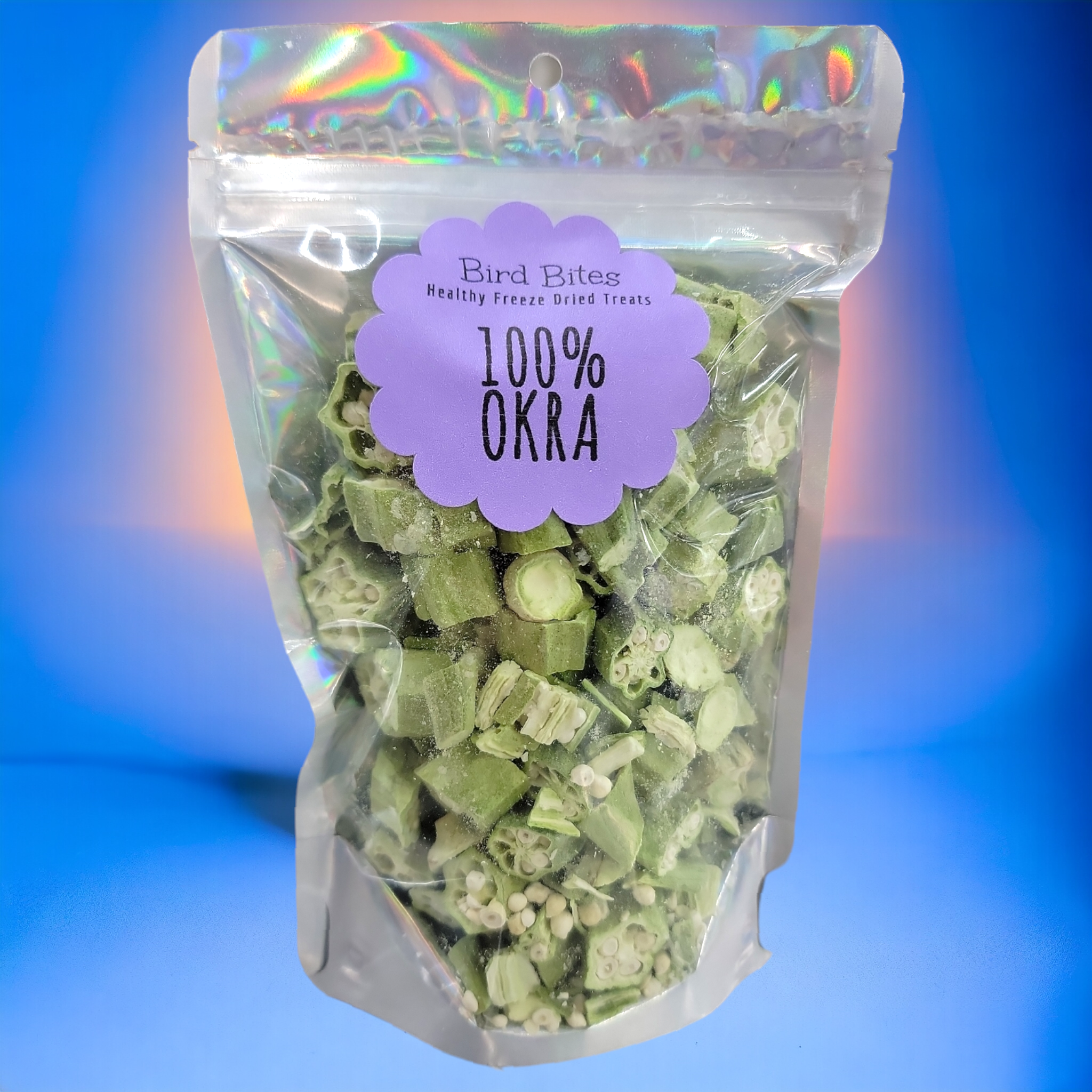 100% Okra - 1.5 Cups - Bird Bites Healthy Freeze Dried Treats