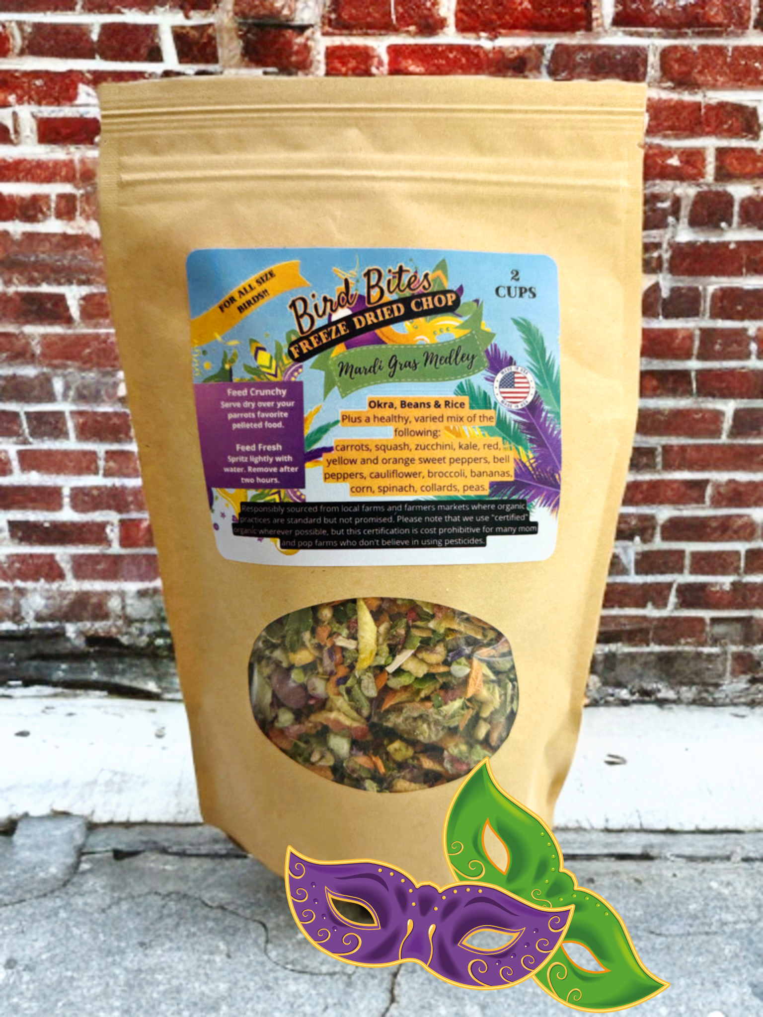 Bird Bites Freeze Dried Chop - Daily Fruits & Veggies, 5 Flavors to Choose From