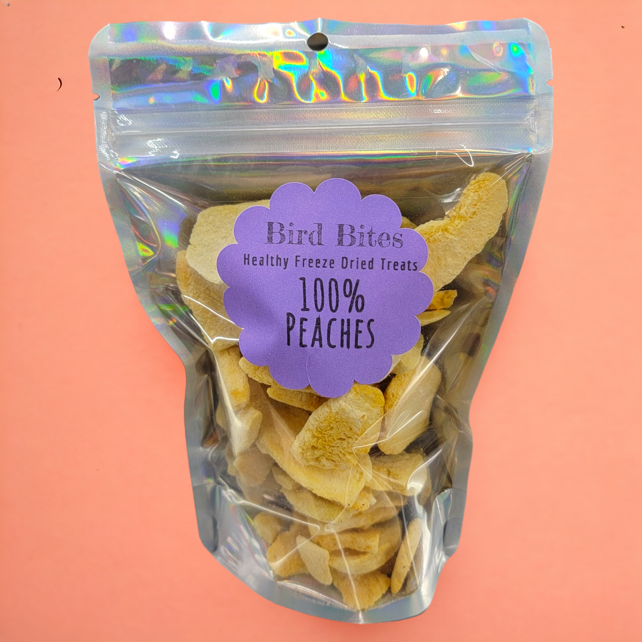 100% Peaches - 1.5 Cups - Bird Bites Healthy Freeze Dried Treats