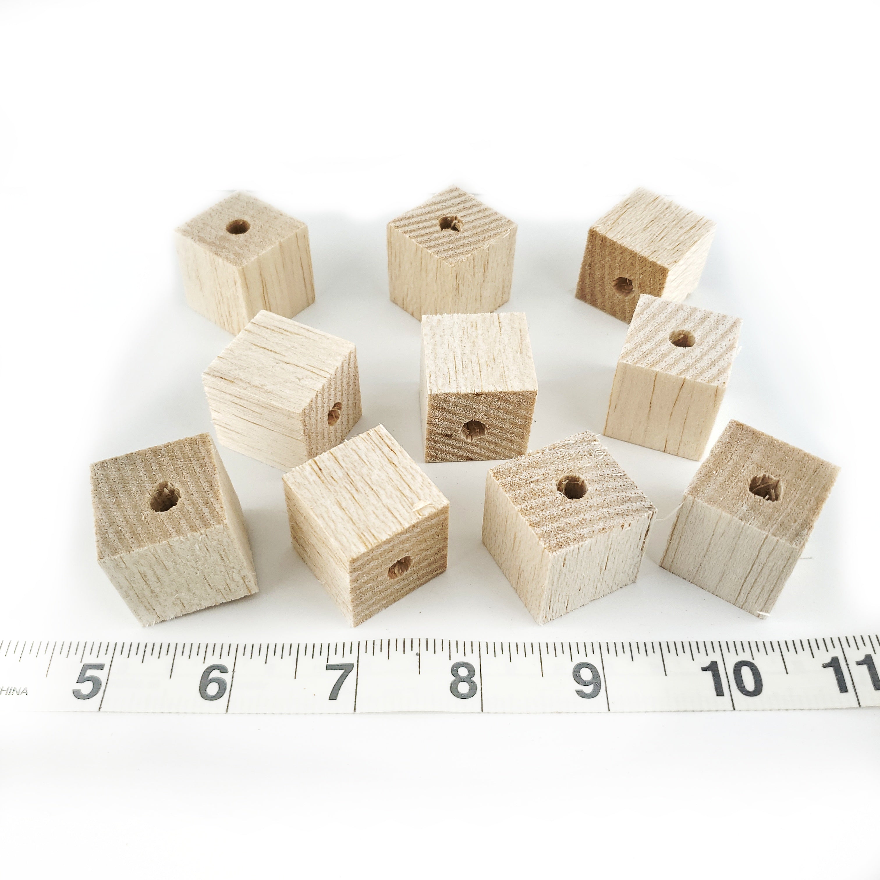 1" Natural Balsa Cubes - 10 Pack