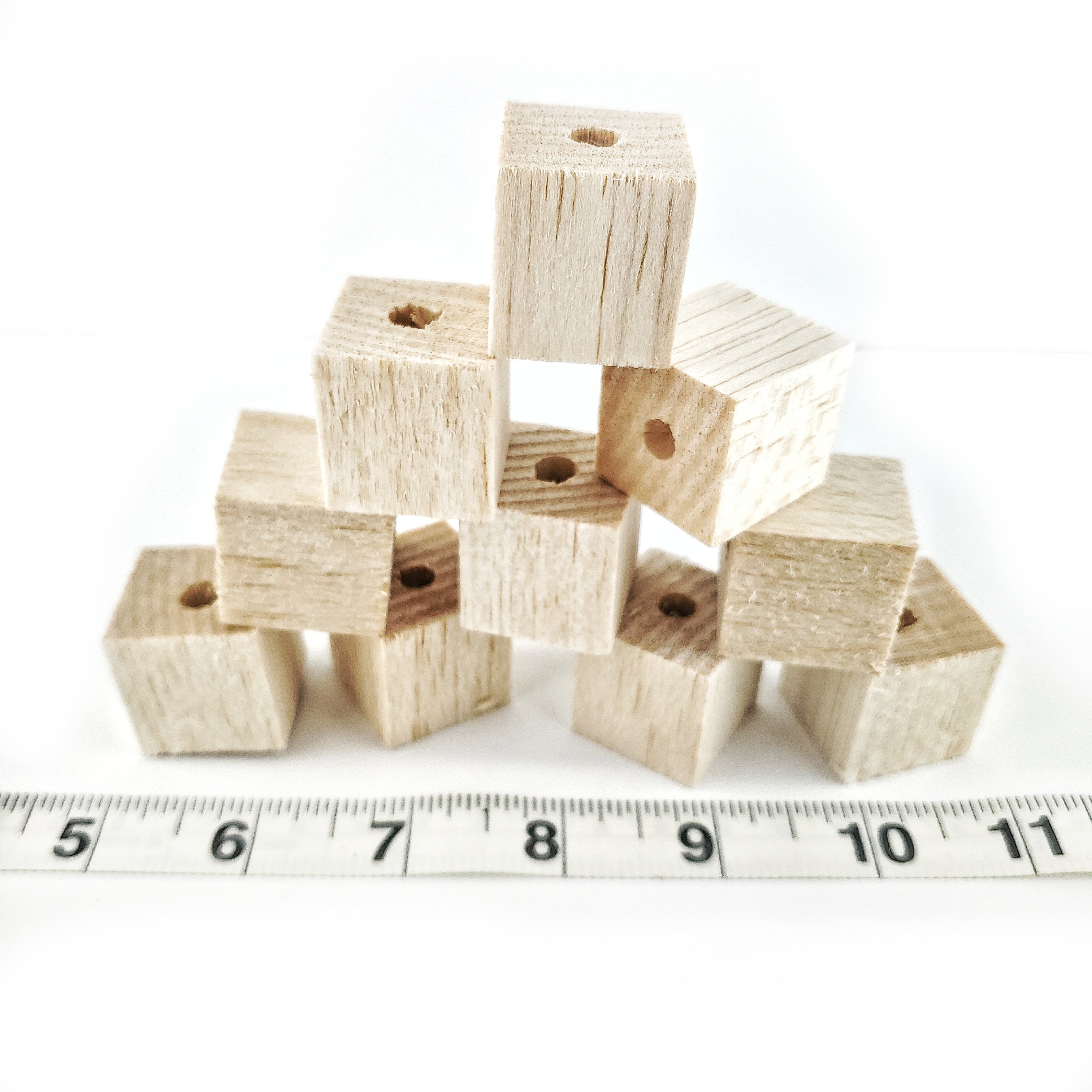 1" Natural Balsa Cubes - 10 Pack